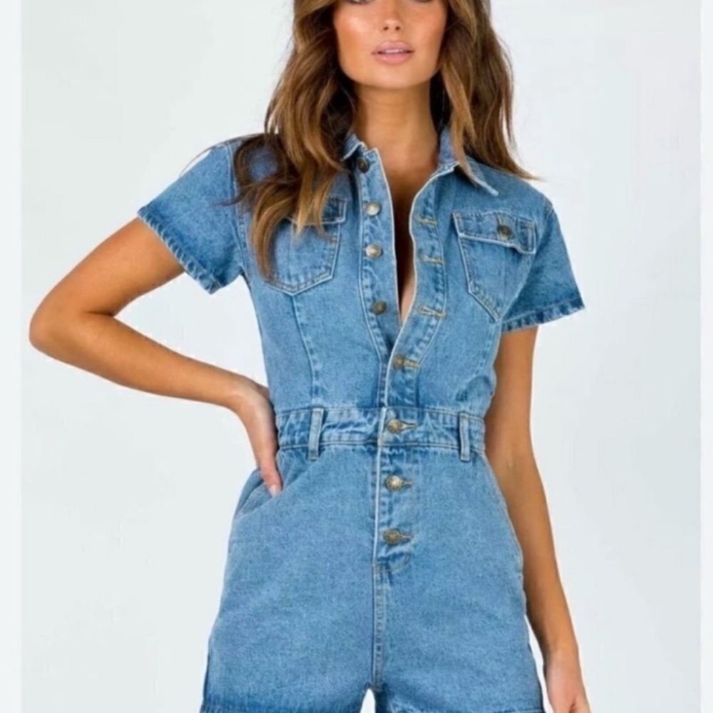 Lioness You Know What’s Up Denim Romper